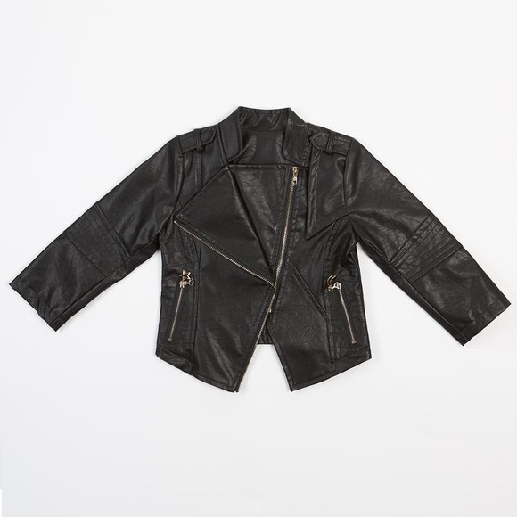 Toddler Girl Vegan Leather Jacket - Picture 1 of 2